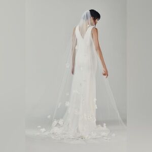 Amsale-Cathedral Length Veil with Petals